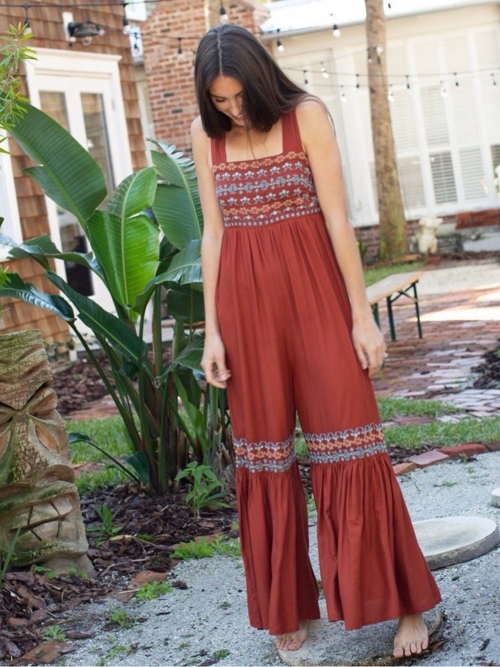 Natural Life Embroidered Jumpsuit